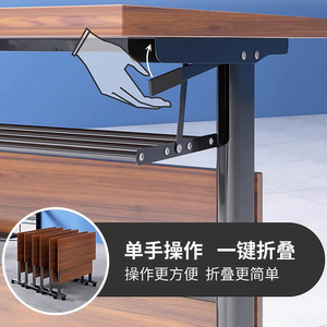 Folding Conference <b>Table</b> Rectangle 180cm Modular <b>Foldable</b> With Wheels For Commercial Venues Office Meeting Use - Product Image 5