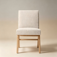 Chaise d'appoint de salle à manger en 2 pièces, pieds en bois robustes et durables, dossier rembourré en tissu, chaises de salle à manger pour appartements de petite taille
