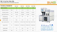 Machine de soufflage de bouteilles en plastique semi-automatique à 2 cavités, 5 ml, 2 L, facile à utiliser, 800 BPH