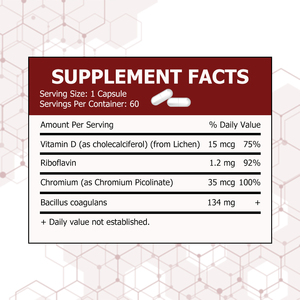 Appetite Control Capsules with Chromium and Riboflavin 100% Natural Gluten-Free <b>Supplement</b> for Adult Healthy Weight Management - Product Image 2
