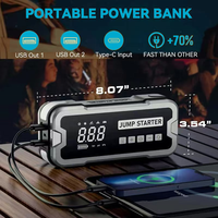 Démarreur portable sans fil à super condensateur, batterie externe 24000 mAh 4000 A, kit d'urgence avec pompe à air pour voiture, camion, moto