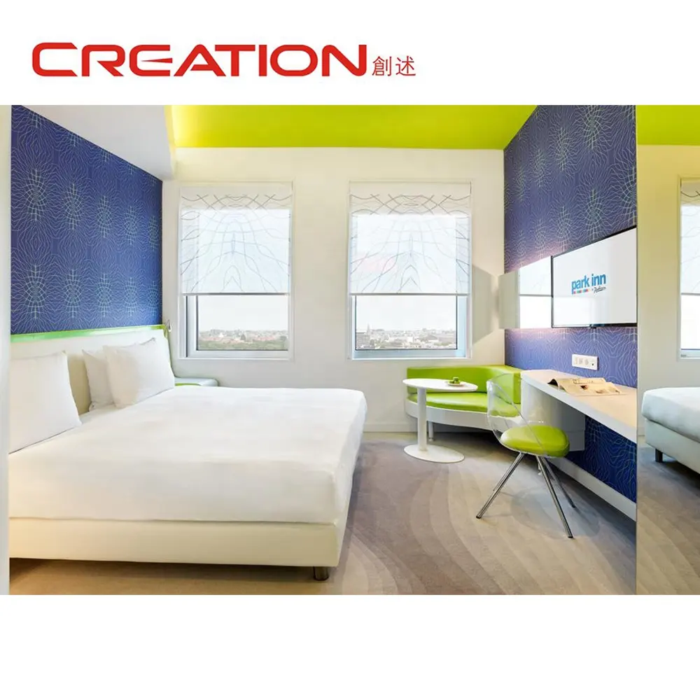 Modern otel yatak odası döşemeli hakiki deri kaplı yatak odası mobilyası beş yıldızlı otel için
