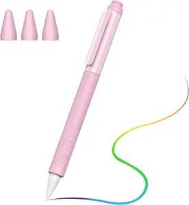 MoKo无线充电硅胶铅笔架防滑手柄磁性配对苹果铅笔2nd笔盒，带3件笔尖
