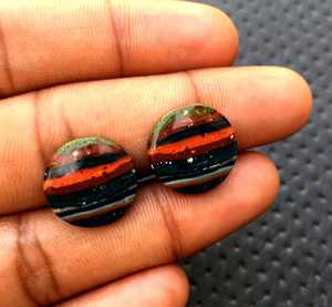 Wholesale Natural <b>Rainbow</b> Calcsilica Semiprecious Stone Beads Loose Gemstone for Jewelry Making Smooth Cabochon Shape - Product Image 4