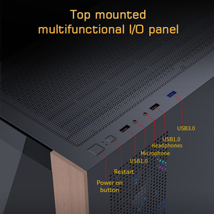 Lovingocool <span class=keywords><strong>2025</strong></span> thiết kế mới chơi game PC Tủ mATX trường hợp máy tính giữa tháp tủ nhà sản xuất chơi game với bảng điều khiển phía trước bằng gỗ - Product Image 4