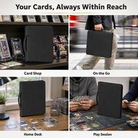 Classeur pour cartes à collectionner 9 pochettes 360 cartes avec poignée intégrée, fermeture éclair latérale, en cuir PU imperméable pour cartes TCG et de baseball
