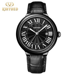 Drop Shipping KINYUED Men's Automatic Mechanical Watch Waterproof 3BAR Leather Strap Luminous Pointer Roman Dial <b>Calendar</b> - Product Image 3