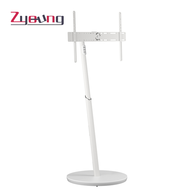 Height Adjustable Movable TV Pole Floor Mount Holder Stand Base on Wheels Mobile Television Mount & Cart