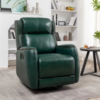 Fauteuil inclinable pivotant manuel en cuir véritable de style nordique moderne