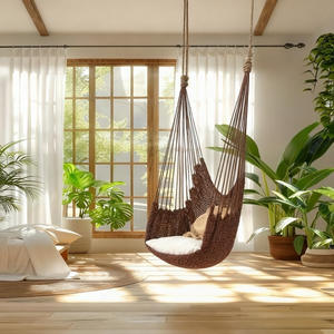 Fauteuils suspendus en corde de nylon pour intérieur, balançoires en bois de style filet pour <span class=keywords><strong>balcon</strong></span>, chaises à bascule et hamacs pour la maison et le jardin - Product Image 3