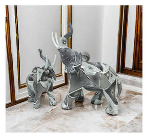 ของตกแต่งบ้านและสำนักงานรูปปั้นช้างสีสันสดใสงานฝีมือเรซิ่นรูปสัตว์ทำจากเรซินสีกราฟฟิตี้ - Product Image 5