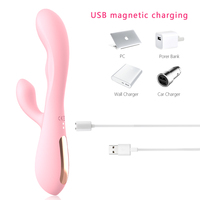 Wiederaufladbarer Silikon-Vibrator für Frauen mit Doppelmotoren, 10 Frequenzen, Heizfunktion, Magnetisch, Wasserdicht, Gleitgel-beschichtetes Sexspielzeug