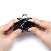 Porte-monnaie à motif crocodile, pochette à bijoux de style japonais, sac de rangement créatif pour bagues en diamant, mini boîte en cuir véritable pour colliers