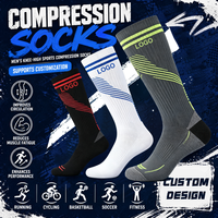 Chaussettes de sport en coton pour hommes, chaussettes de compression à séchage rapide, anti-transpiration, avec logo, pour la course à pied, la salle de sport, l'entraînement, chaussettes personnalisées
