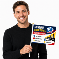 Drapeau à agiter à la main 15x22cm pour activités de plein air – Stock disponible, livraison directe