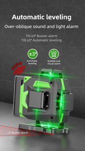 Nivel láser industrial verde Horizontal Vertical portátil de 12 líneas Nivel láser <span class=keywords><strong>giratorio</strong></span> automático DIY - Product Image 4