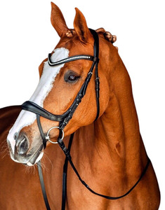 Cabestro de Cuero Genuino de Lujo para Caballo, para Competición Ecuestre, Negro/Marrón, con Logotipo Personalizado - Product Image 6