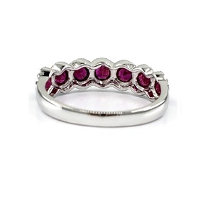 Fabuleux classique fiançailles bijoux fins 18k or massif véritable diamant naturel rubis avec bague en diamant pour les femmes bandes de mariage - Product Image 3