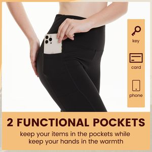 High Waisted Cropped Leggings Fleece Lined Soft <b>Tummy</b> <b>Control</b> Yoga Pants Women's Autumn Winter Warm Wear - Product Image 3