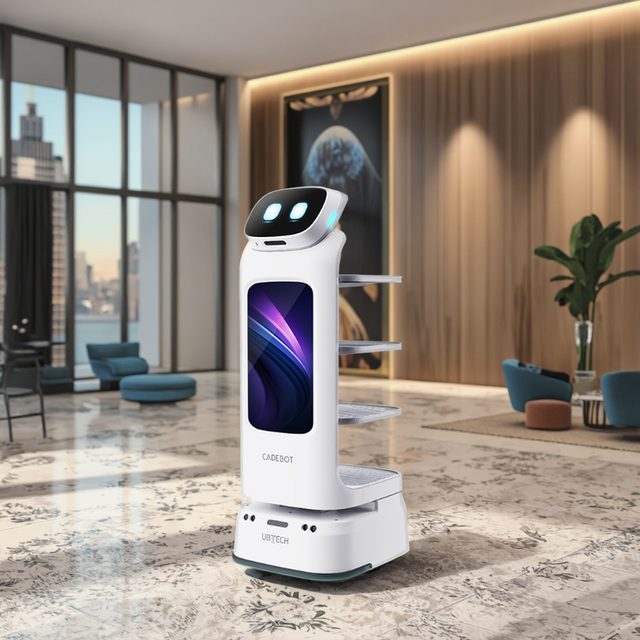 Service Robot UBTECH Multi-Functional Food Delivery Robot CADEBOT L100 with Touch Screen & Voice Interaction for Smart Dining