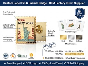 Pin de Solapa de Esmalte Duro con Forma de Sello Personalizado, Insignia Metálica Pulida de la <span class=keywords><strong>Estatua</strong></span> de la <span class=keywords><strong>Libertad</strong></span> de Nueva York, EE. UU. - Product Image 3