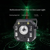 Lampe stroboscopique à boule laser 4-en-1, éclairage de scène LED IP65, lampe à effets lumineux multicolores rotative à commande sonore pour KTV