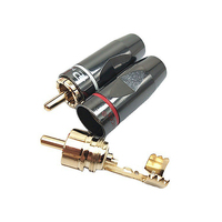 Vente chaude hifi audio phono subwoofer haut-parleur prise or connecteur rca mâle et femelle pour câble Audio