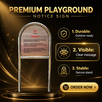 Panneau d'avertissement pour aire de jeux en acier inoxydable 304, panneau d'avertissement extérieur personnalisé, plaque d'avertissement de sécurité