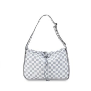 New Style Handheld Mommy <b>Bag</b> Waterproof Nylon Checkered Diaper <b>Bag</b> Large Capacity with Multi-Functional Storage Compartments - Product Image 1