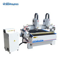 Machine de fraisage CNC hybride à double tête de broche 1325 à servomoteur pour la fabrication de panneaux muraux, haute productivité