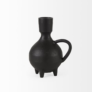 HMS 7 \ "vaso tondo in ceramica nera elegante in porcellana per decorazioni per la casa - Product Image 6