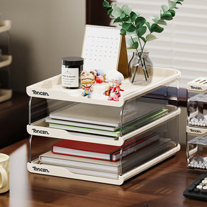 Organisateur de bureau Tocen, porte-documents A4, 4 niveaux, empilable, rangement de bureau, support de rangement rectangulaire de taille moyenne - Product Image 4