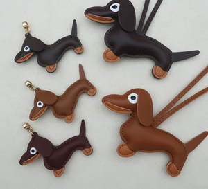 Llavero de piel sintética con diseño de <span class=keywords><strong>cachorro</strong></span> de Dachshund de dibujos animados, colgante para bolso, llavero de lujo de diseñador con forma de perro <span class=keywords><strong>salchicha</strong></span> - Product Image 1