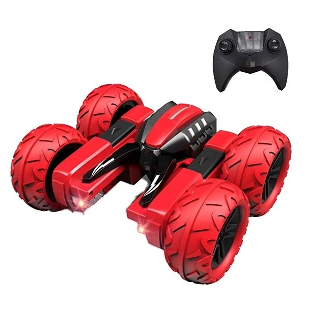 Double-sided Plastic Stunt Car Remote Control Toy Flip Drift Sound and Light Music Dance Electric Indoor-Outdoor RC