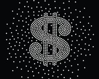 Motif dollar américain strass Design Hotfix fer à repasser Bling Patch diamant transfert strass modèle décalcomanie pour t-shirts