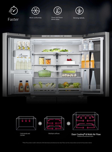 638L High Quality Technological Household 4 Door Silver Refrigerator Water Dispenser <b>Ice</b> <b>Maker</b> Wirh Transparent Frequency Conver - Product Image 6