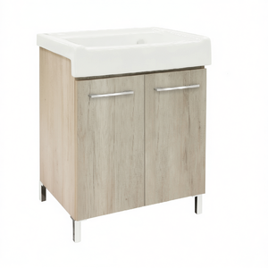 Mueble de Baño con Lavabo de Cerámica, 2 Puertas, 75x50 cm, Blanco Clásico - Product Image 3
