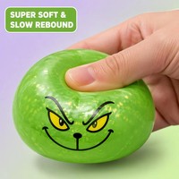 Balle Squishy Grinch Mystery Box - Nouveauté 2026 - Jouet Sensoriel Anti-Stress de Noël à Remontée Lente - Cadeau pour Enfants et Adultes
