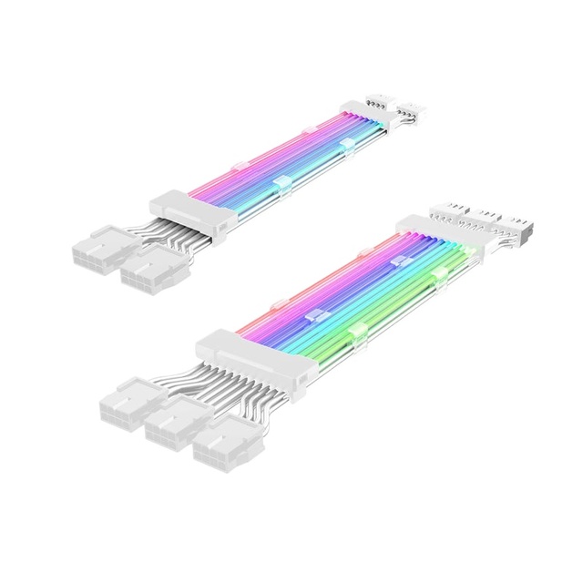 PLUS V2 24pin RGB Extension Cables 220mm ARGB GPU RGB 24 Pin ATX Cord Neon Line Support M/B AURA SYNC M/B 5V ARGB
