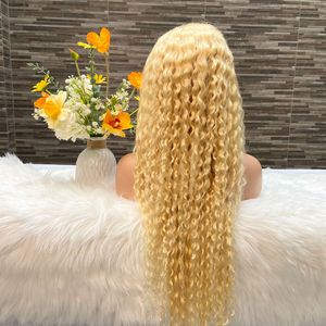 Peluca de pelo rizado Rubio 613 de 12-36 pulgadas, cubierta de 13*4, encaje Frontal, ONDA DE AGUA, pelucas <span class=keywords><strong>rubias</strong></span> rizadas largas para mujer, para <span class=keywords><strong>mujeres</strong></span> sexis - Product Image 3