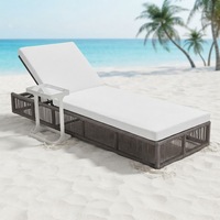 Chaise longue de piscine et de plage moderne en aluminium avec cadre en corde pour l'extérieur
