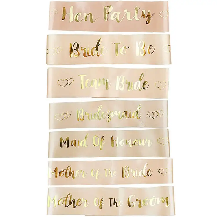 Rose Gold Team Bride to be Sash Hen Bachelorette Party Decorations Wedding Bridal Shoulder Marriage Bride to Be Party Supplies