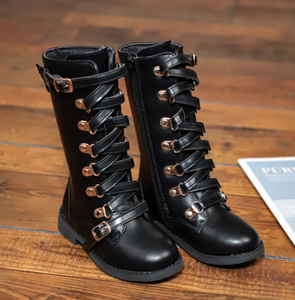 Bottes pour enfants, automne-hiver, nouvelles bottes en cuir pour filles, bottes pour enfants au-dessus du genou, bottes de mode pour bébés - Product Image 2