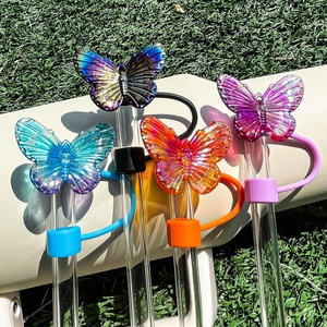 Silicone Straw Toppers Bows 30 40 Oz Tumblers Bow Bottle Cup Accessories Customizable Straw Cover for <b>Bar</b> <b>Drinking</b> - Product Image 5