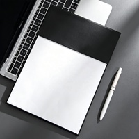 Carpeta de Cuero PU Personalizada con Logotipo Estampado en Caliente, Tamaño A4, con Notas Adhesivas Blancas