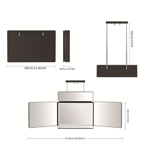 <span class=keywords><strong>Miroir</strong></span> de coiffure portable pliable à 5 panneaux LED <span class=keywords><strong>pour</strong></span> coupe de cheveux, <span class=keywords><strong>miroir</strong></span> mural simple face 360° réglable en hauteur avec <span class=keywords><strong>crochet</strong></span> <span class=keywords><strong>pour</strong></span> <span class=keywords><strong>barbier</strong></span> - Product Image 6