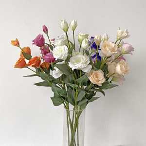 Eustoma blanc fleurs artificielles décor de mariage à la maison pas cher en gros fleurs artificielles blanc rose fleurs en soie - Product Image 3