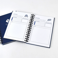 Carnet de notes de luxe personnalisé avec impression promotionnelle, cadeaux OEM, agenda de bureau noir A5