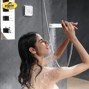 Ducha de cascada de lluvia termostática con chorros de cuerpo, mezclador de ducha oculto para baño, nuevo producto