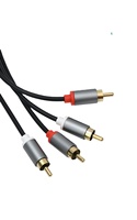Câble audio plaqué or, mâle vers mâle, prise 2RCA pour systèmes stéréo, amplificateurs, home cinéma et systèmes HiFi